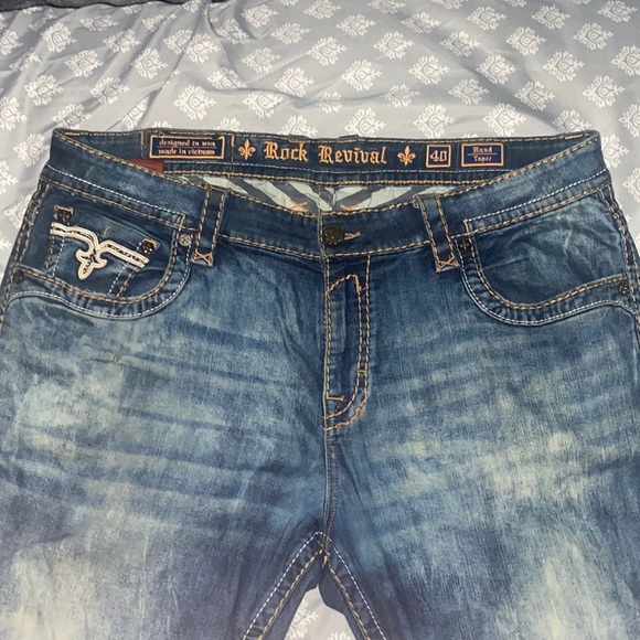 Rock Revival Rand/Taper Acid-Wash Denim Jeans